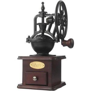 Manual Coffee Grinder Antique CastIron Hand Crank Coffee Mill With Grind Setting
